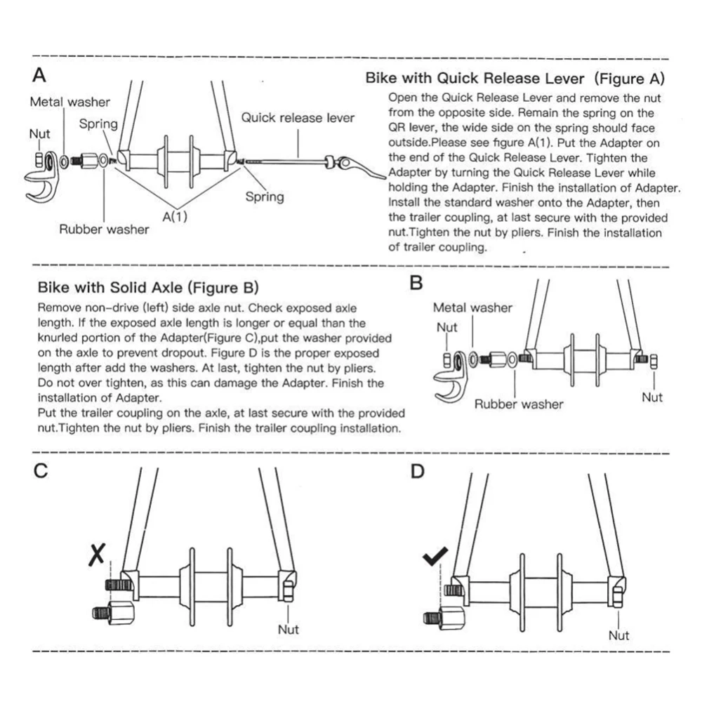 Trailer Hitchs Connection Screw for Bike Heavy-Duty Trailer Connect Adaptor Bike Trailer Supplies