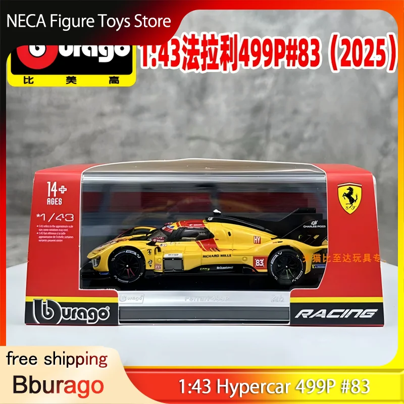 

Bburago 1:43 499P #83 2025 Le Mans Hypercar Diecast Model Yellow Richard Mille Racing Car Collection Toy Gift For Adults & Fans