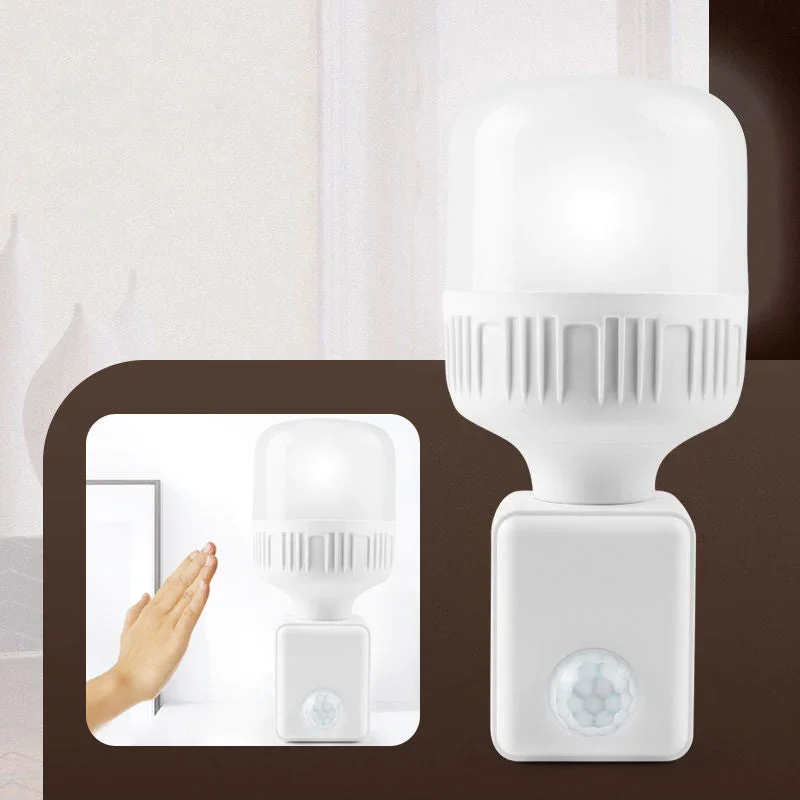 ผนังอินฟราเรด Plug-in Human Sensing โคมไฟ LED ซ็อกเก็ต EU ปลั๊กอะแดปเตอร์แปลง ON/OFF สําหรับหลอดไฟ