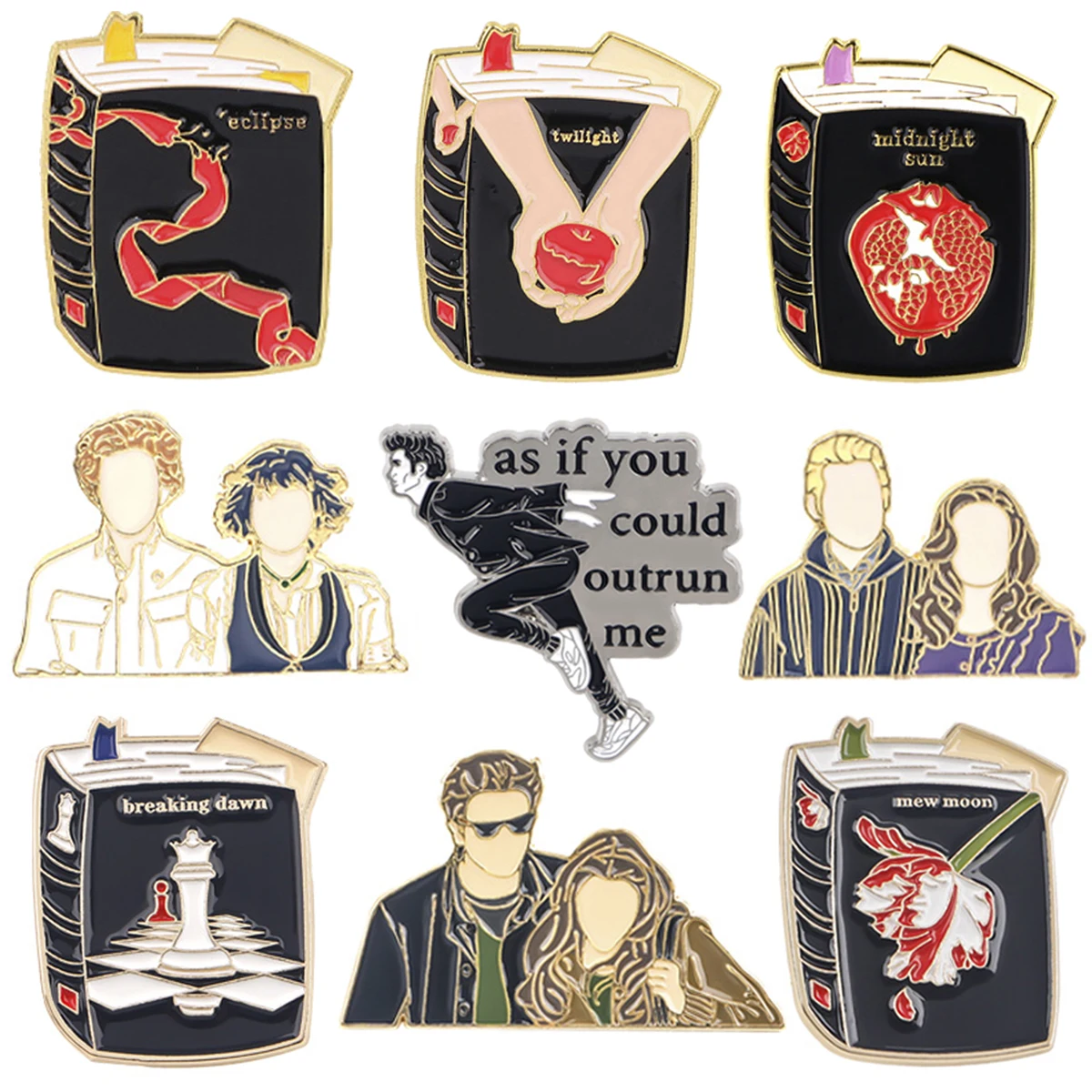 

Twilight Enamel Brooch TV SHOW Vampire Badges on Backpack Lapel Pin Couple Jewelry Cosplay Accessories Fans Gifts Toy