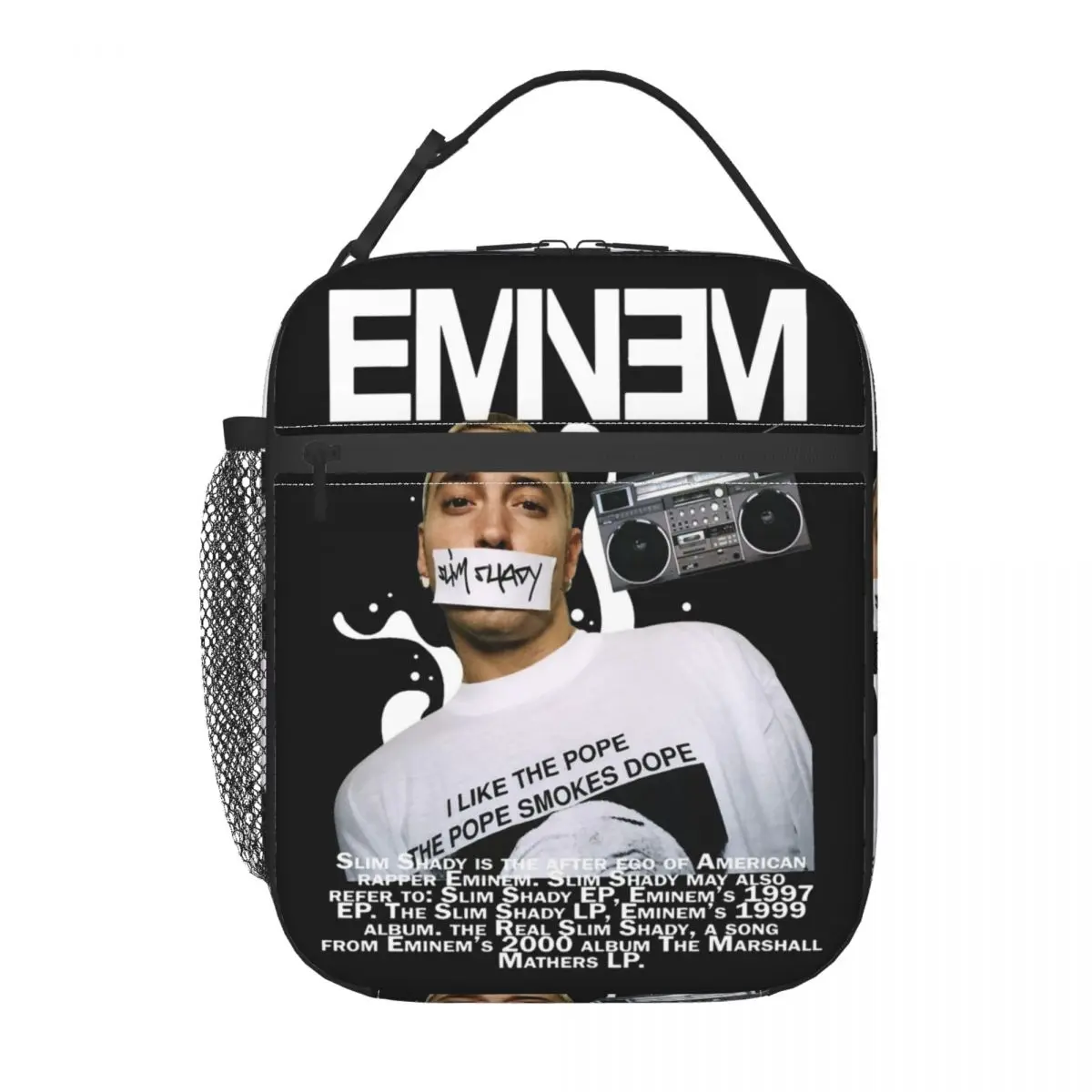 Изолированные сумки для ланча, новый альбом «Death Of Slim Shady eminem Merch ящик для хранения продуктов питания Y2K», термоохладитель, коробка бенто для школы