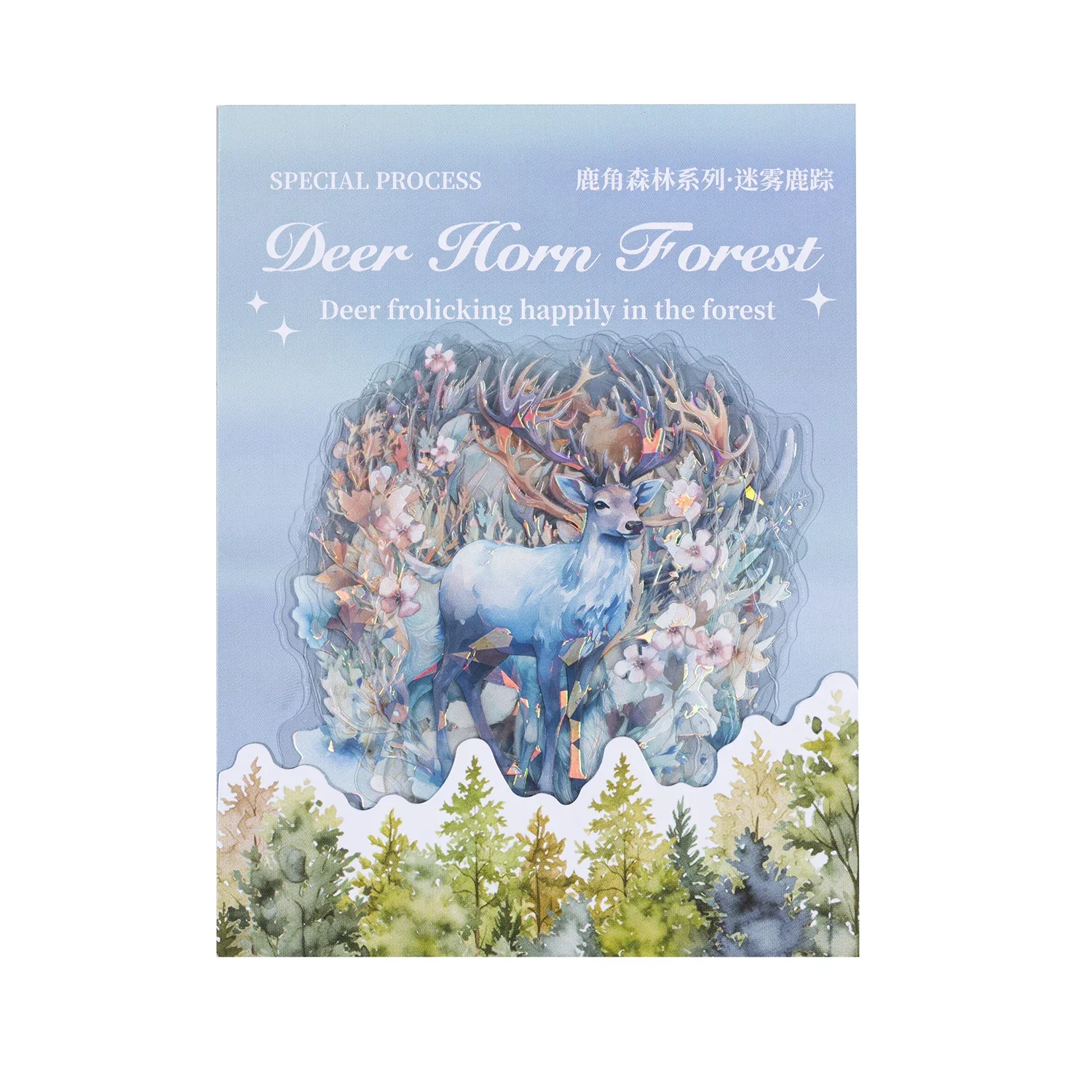 JIANWU الغزلان القرن الغابات سلسلة خمر الغزلان زهرة المناظر الطبيعية الحيوانات الأليفة ملصق الإبداعية DIY بها بنفسك مجلة المواد الكولاج القرطاسية #6