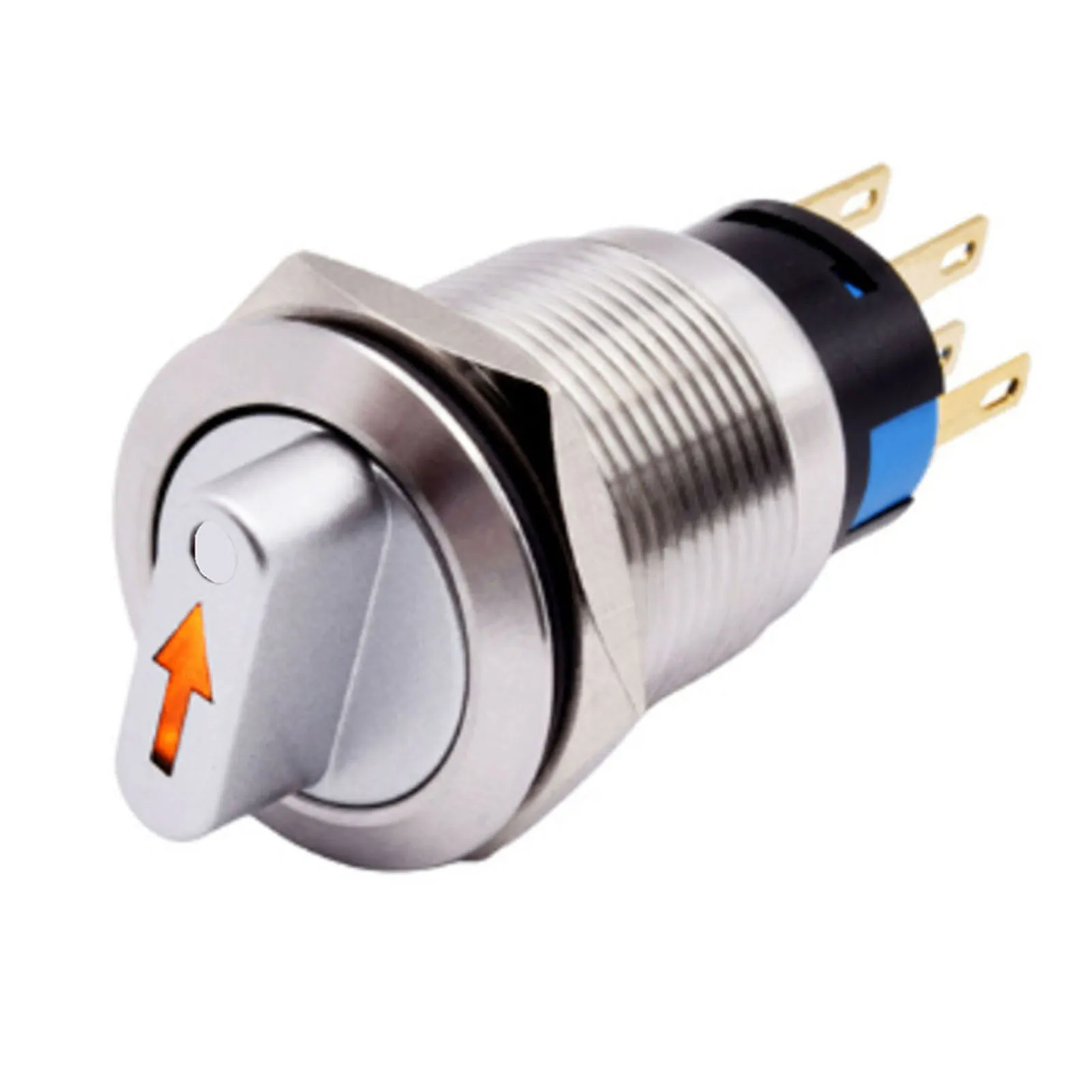 19mm Selector Rotary Switch Latching 3 Positions 2NO 2NC 3-6V Push Button Switch Widely Used In CNC Machine, Industry,Equipment