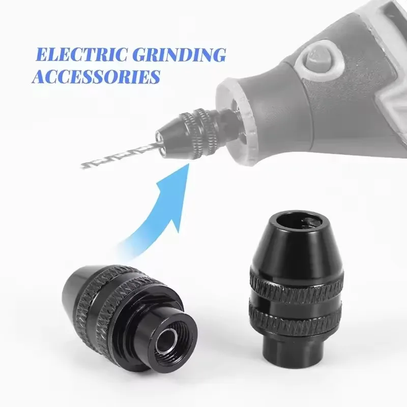 1/3/5 PCS 0.3-3.2mm Universal Chuck Multifunctional Quick Change Keyless Chuck Replacement Rotary Tool Grinding Accessories