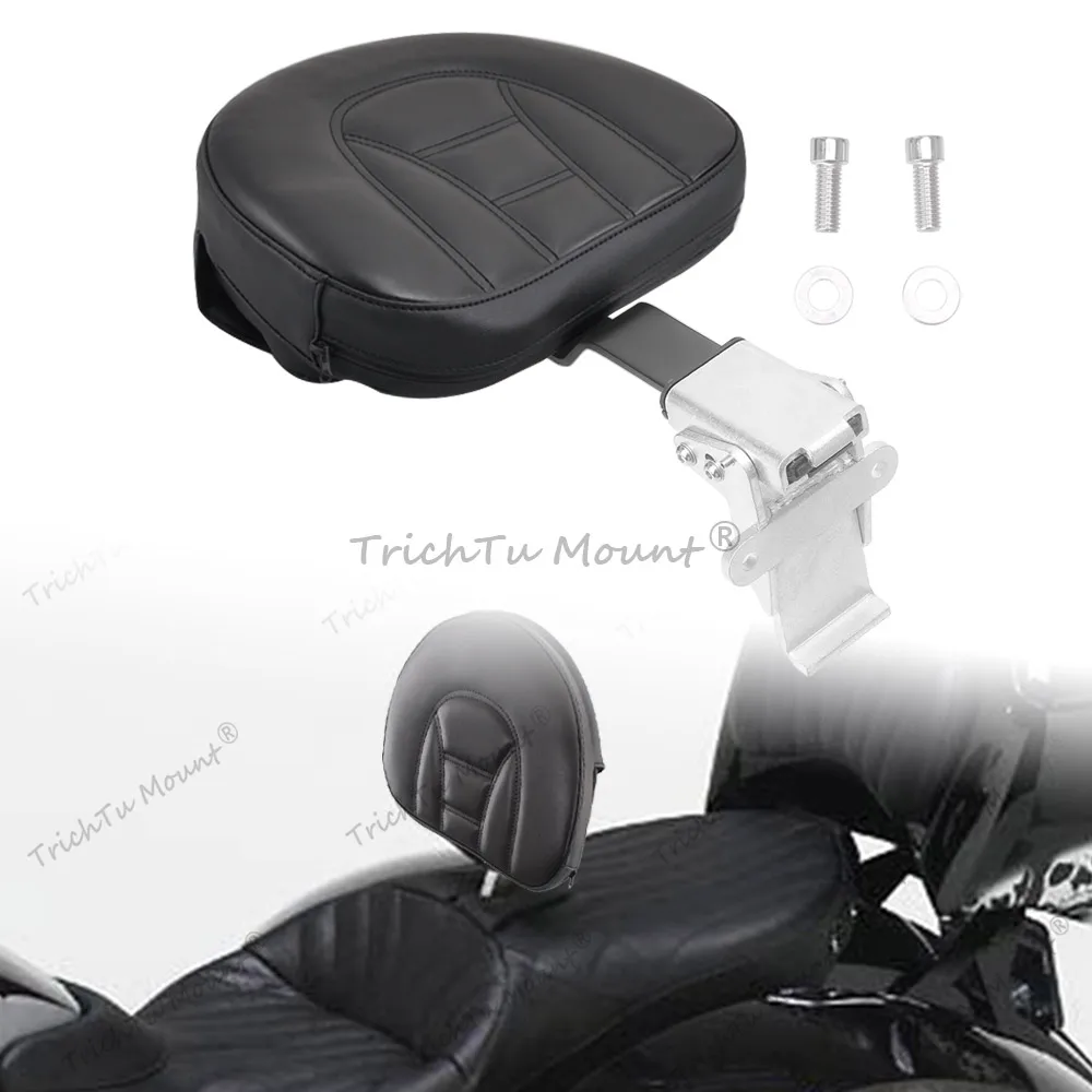 1pcs Rider Backrest With Mounting Kit Sissy Bar Backrest Compatible with Victory 2012-2017 PU Leather Motorcycle Seat Backrest