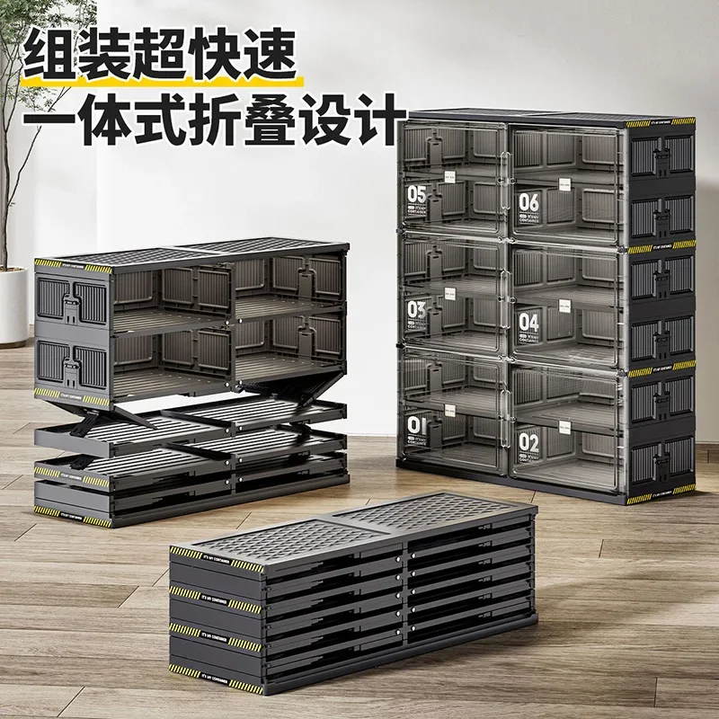 Shoe Cabinet Door Household Multi-Layer Simple Shoe Rack Transparent Shoe Box Storage Box Folding Racks Home Shoes Storage