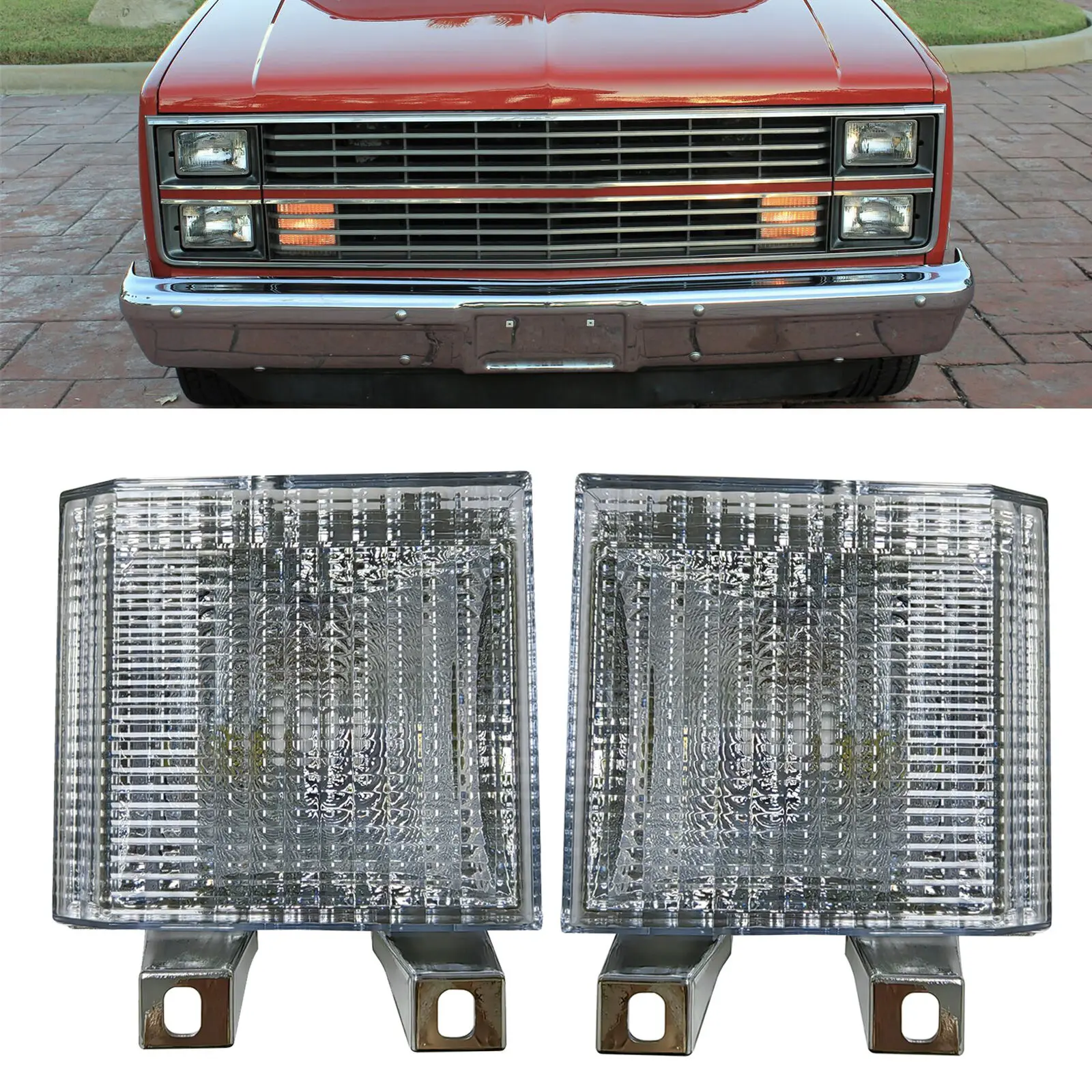 Pair Smoke/Clear Turn Signal Side Corner Marker Lamp Light For Chevy GMC Pickup Truck