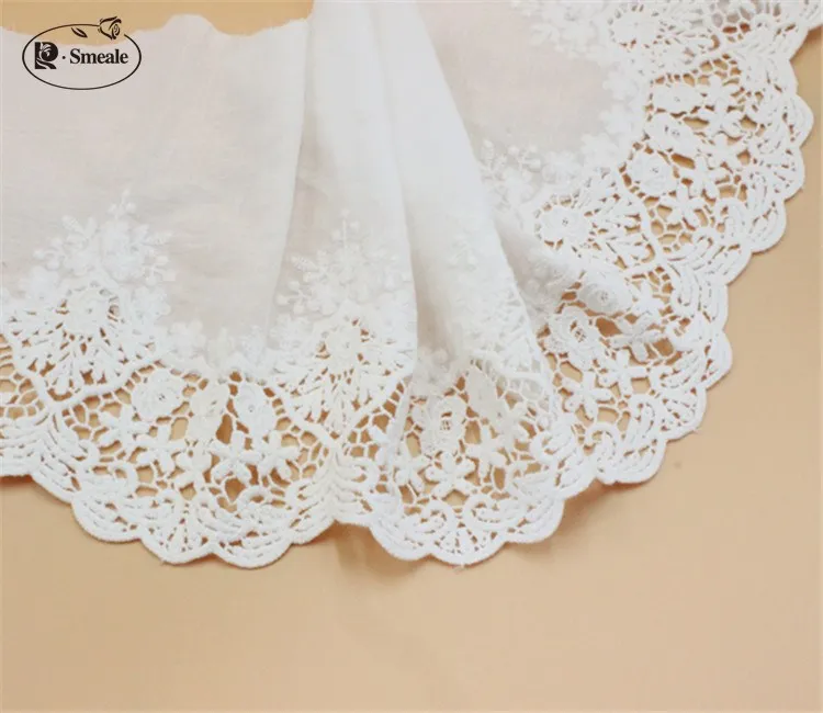 3yards/lot Width 20cm White100% Cotton Embroidered Lace Fabrics, Women\'s Clothing Diy Lace Trim, RS1797