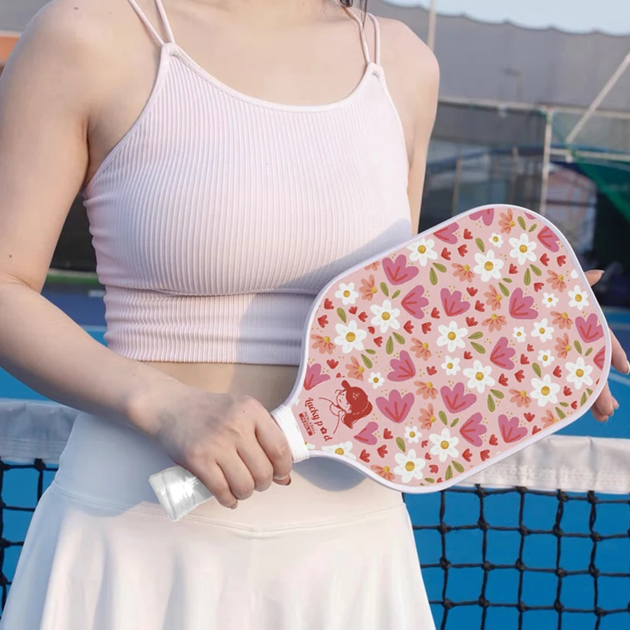 Pickleball Paddle Set with 2 Balls Trendy Pattern Pickleball Paddle Set Lightweight Pickleball Racket for Adults & Beginners