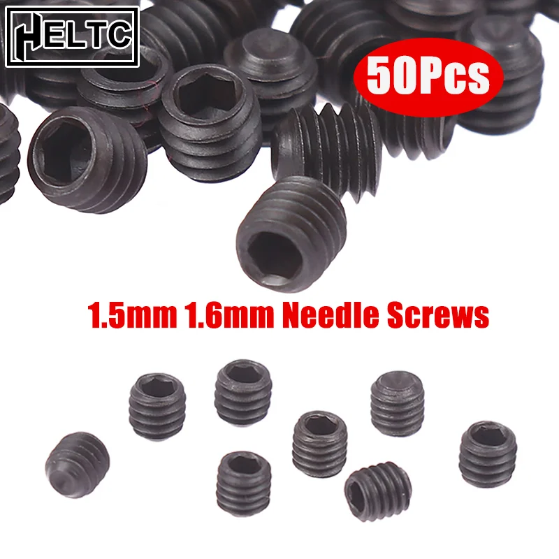 New 50Pcs/lot Hexagon Socket Head Cap Screw 1.5mm 1.6mm Needle Screws Three Threads Overlock Sewing Machine