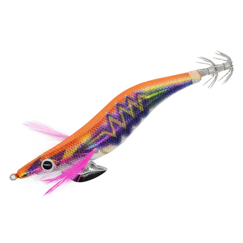 1~8PCS Squid lure Shrimp 3.5# 20g Jigs Wood lure Luminous Octopus lures 3D Eyes Cuttlefish Artificial bait jigging fishing lure
