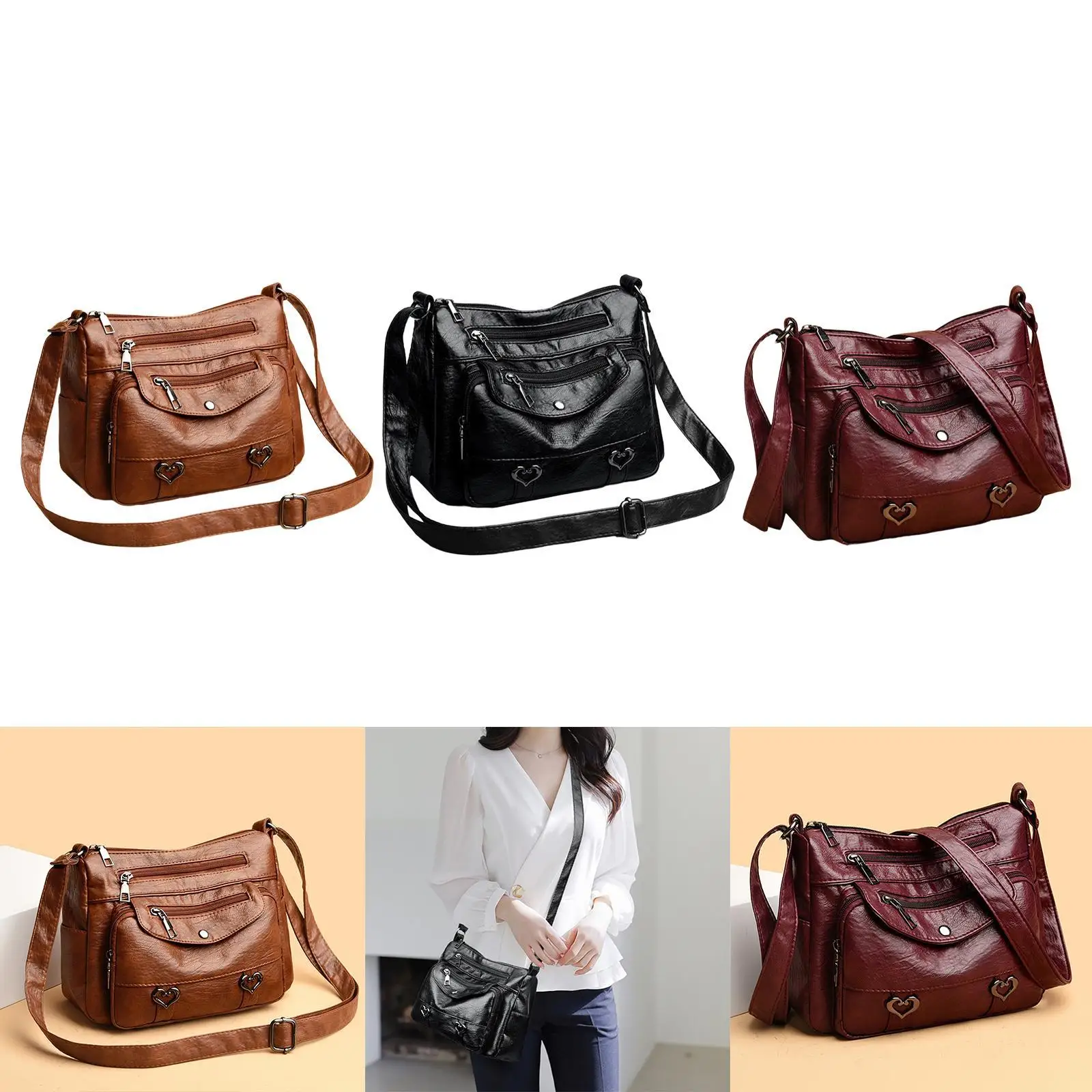 Women Shoulder Bag Crossbody Bag Stylish with Zipper Trendy Fashion Pouch Handbag for Street Shopping Commuting Gifts