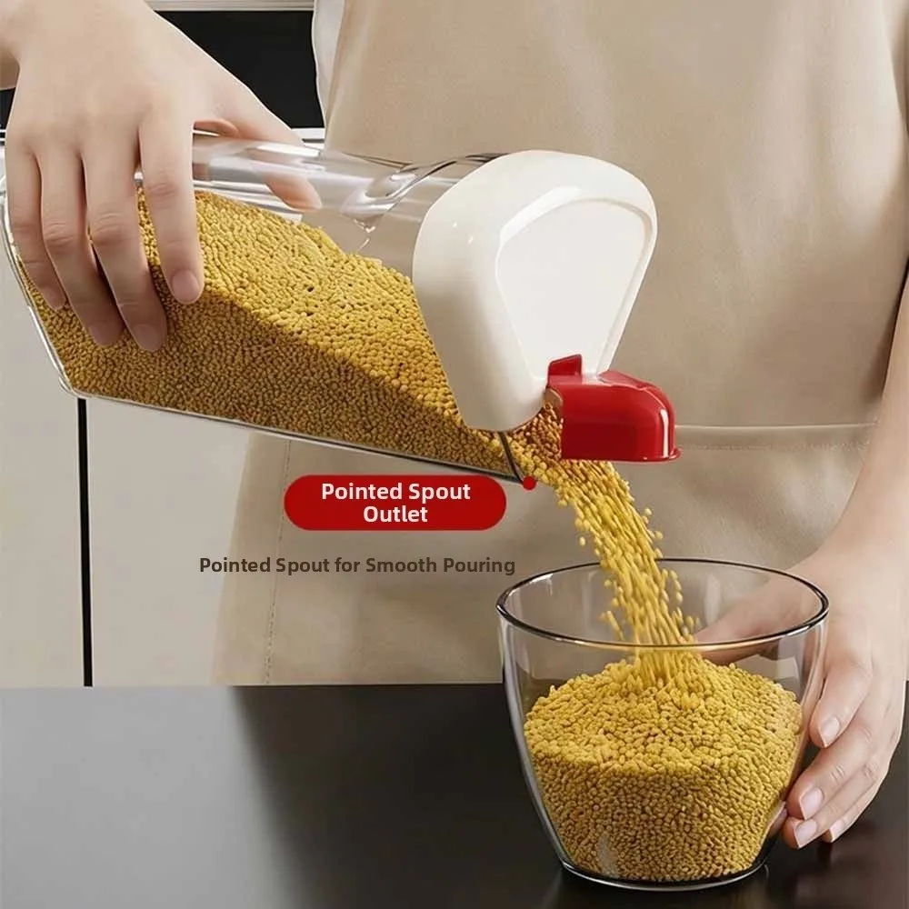 

6 Grids Grain Dispenser Multi Compartment Sealed Cereal Storage Container Transparent 360 ° Rotating Base