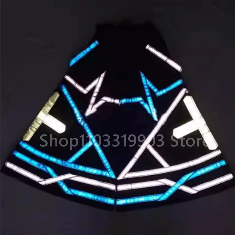 New Style Street Cool Cross Patterns Night Vision Shuffle Dancing Pants Luminous Bell-bottoms Pants Reflective Dance Trousers