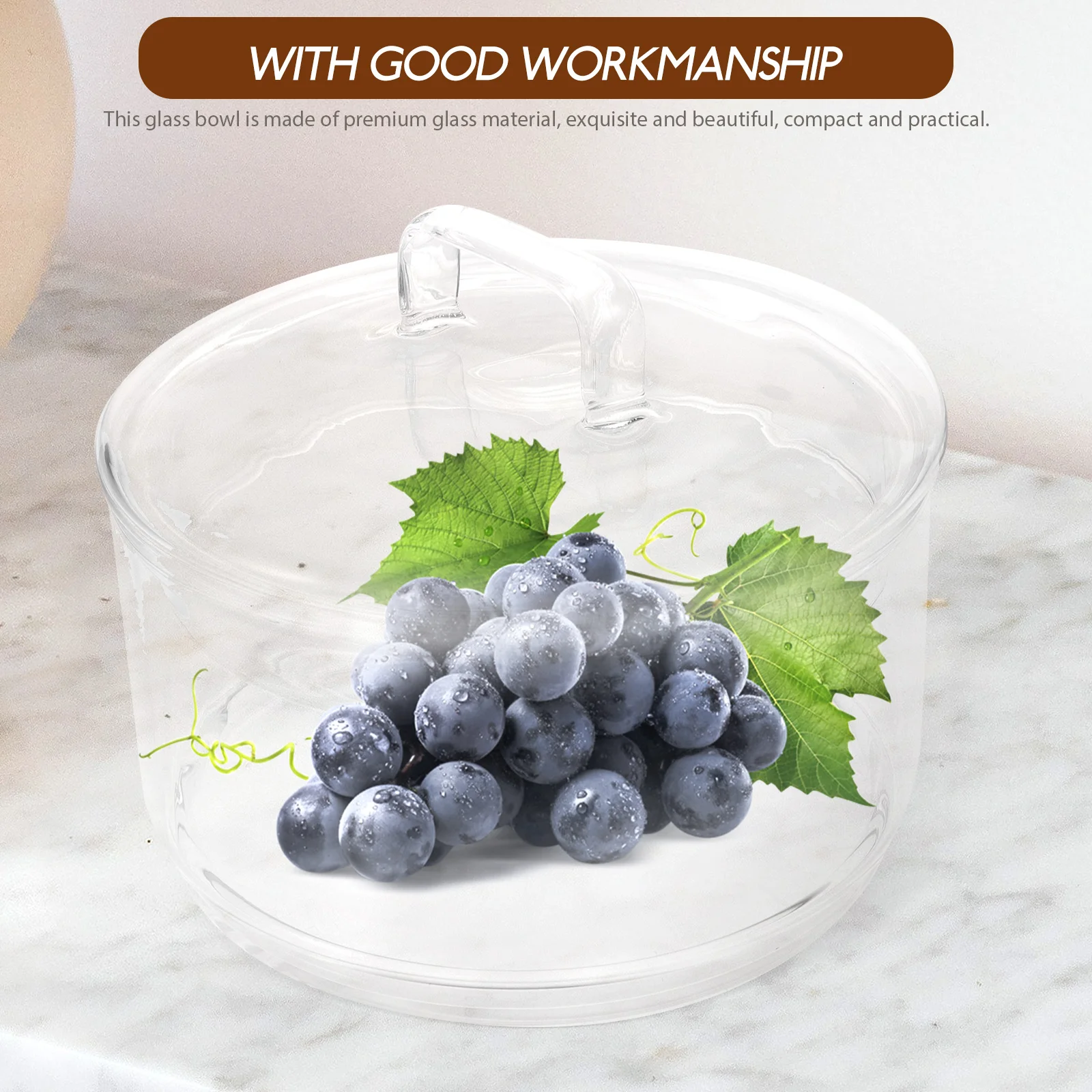 

Premium Glass Salad Bowl Multi-Use for Home and Restaurant Fruit Snack Storage Decorative Clear Dessert Serving Bowl