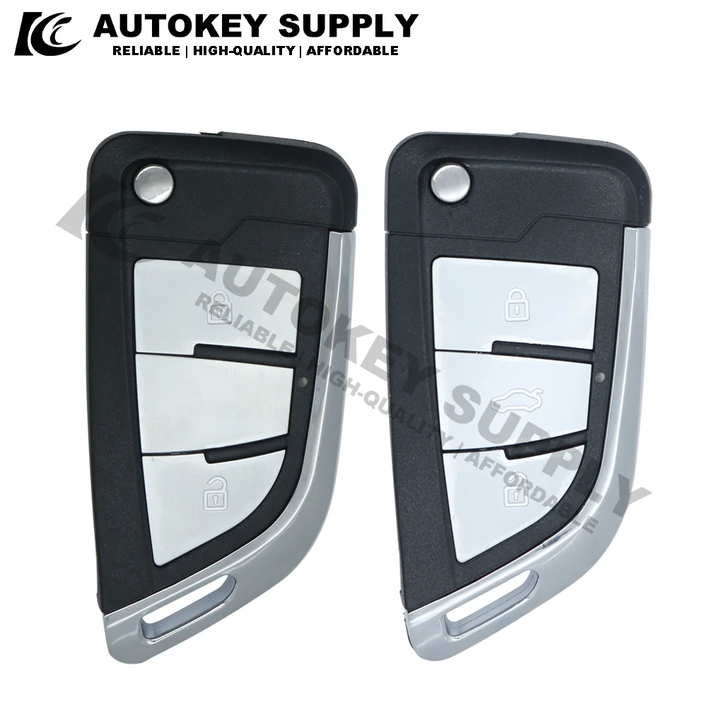 Autokeysupply Modification Key Shell 2/3 Buttons With Logo (HU66) (With Battery Holder) For Volkswagen B5
