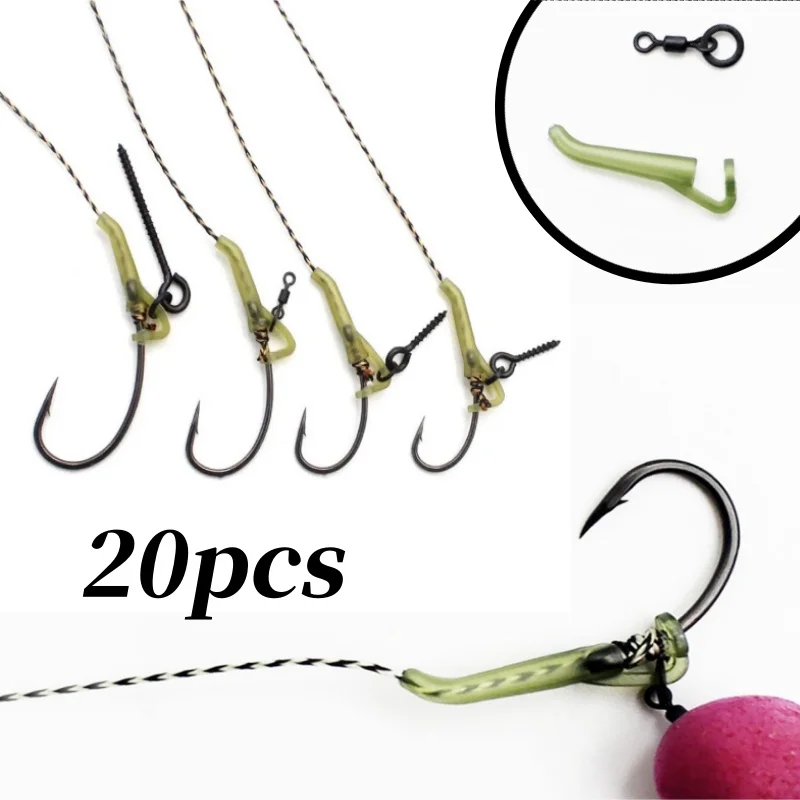 

20pcs Carp Fishing Accessories D Rig Hooks Line Aligners Sleeve Anti Tangle Sleeve for Hair Ronnie Rigs End Tackle Fishing Tools