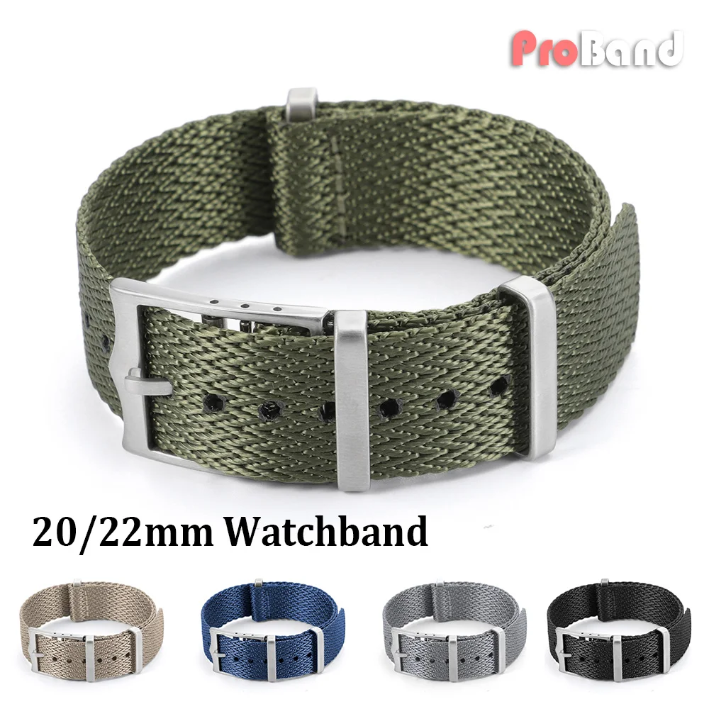 

Premium Khaki Blue Nylon Watch Band 20mm 22mm for Omega for Seiko Watch Strap Universal Men's Women Sport Sailcloth Bracelets