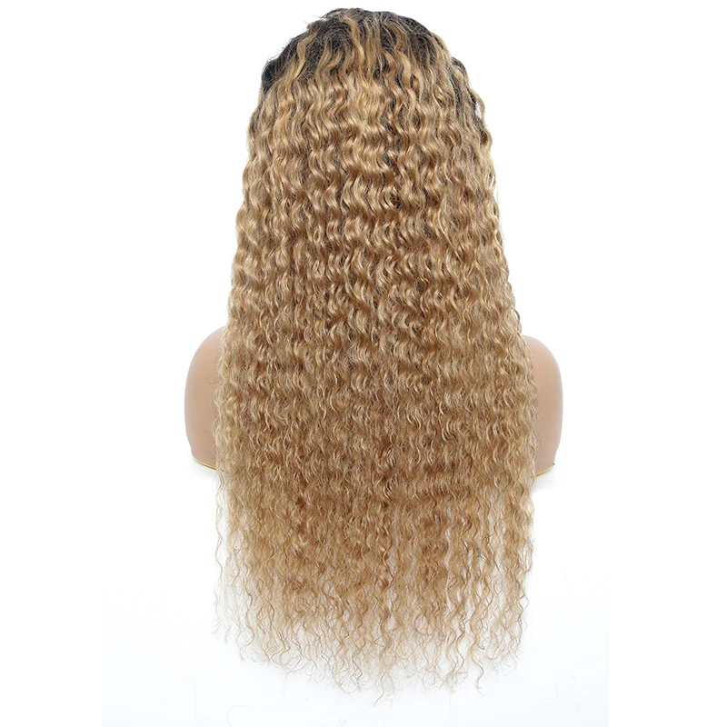 13X4 Wig Rambut Manusia Renda Depan Wig Renda Gelombang Dalam Brasil Pirang Ombre 150% Wig Rambut Remy dengan Rambut Bayi untuk Wanita Kulit Hitam