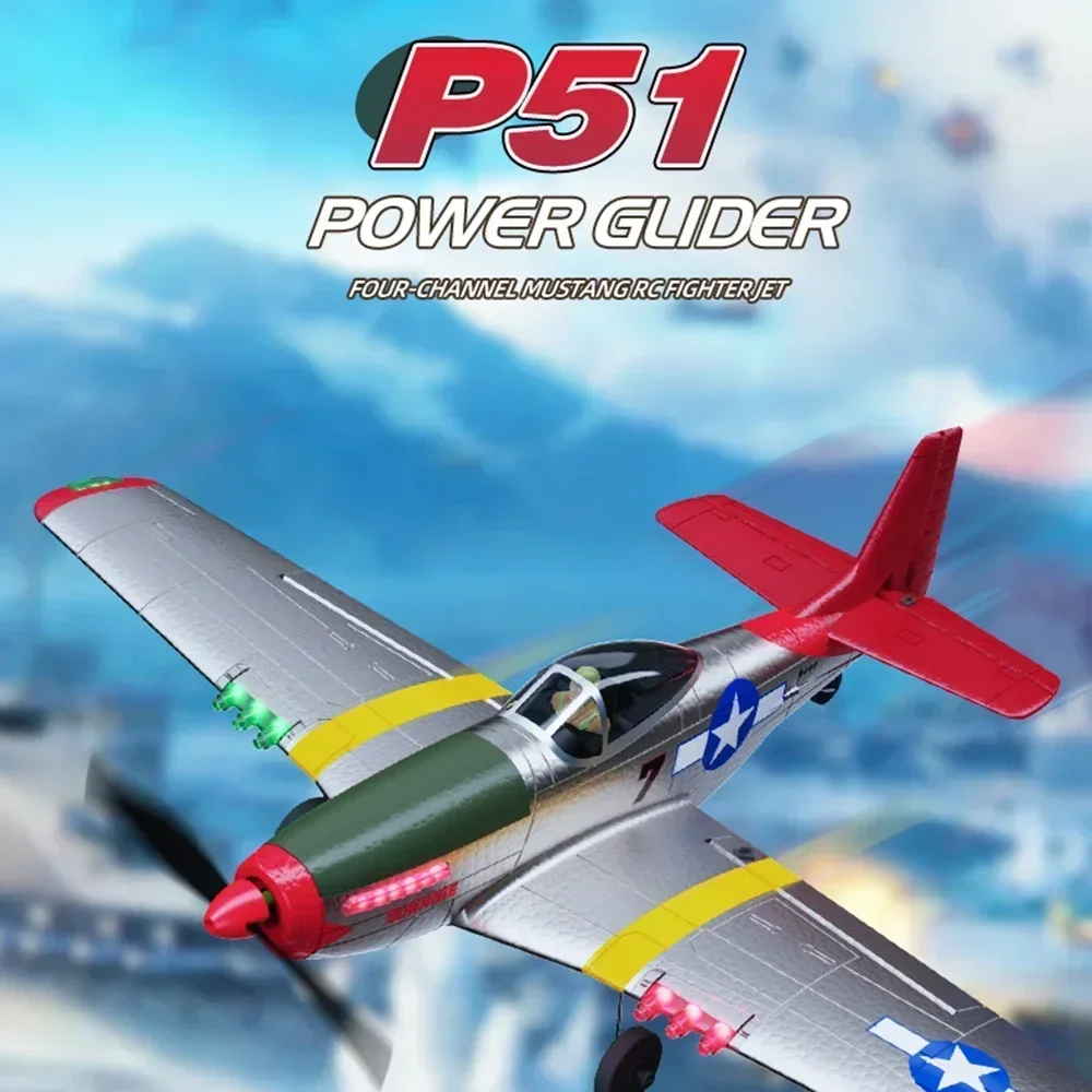 BM26 4CH Mustang Fighter P51 Remote Control Fixed-Wing Model 2.4G Aircraft Electric Foam Glider Toy Christmas Gifts