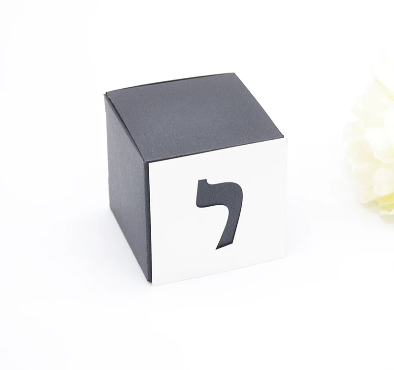 6cm Bar Mitzvah Party Upsherin Box with Laser Cut Custom Hebrew Tag for Jewish Decoration
