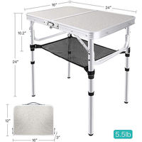 Camping Picnic Storage Bag Folding Table Lightweight Portable Aluminum Height Adjustable Folding Outdoor