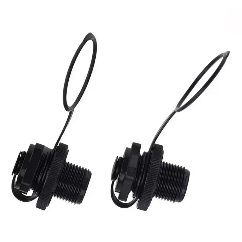 2 Stück Kunststoff-Schlauchboot-Luftventil Schwarz/Weiß Durchmesser 22mm Korrosionsbeständiges Ersatz-Schraubluftventil