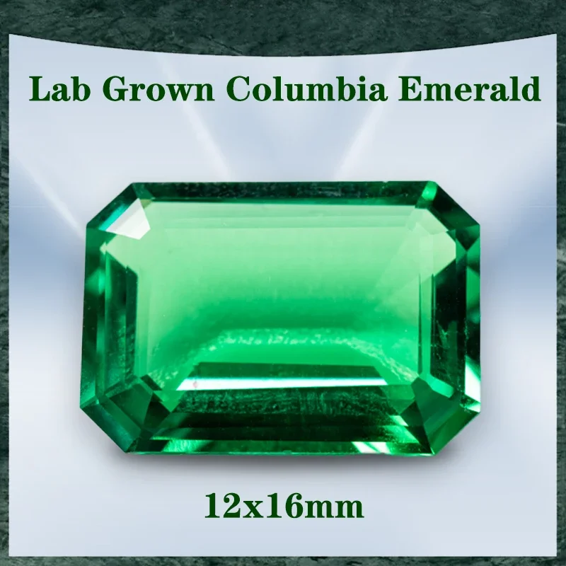 

Lab Grown Emerald Selectable AGL Certificate Rectangle Shape Hydrothermal Colombia Size 12x16mm for Diy Jewelry Making Materials