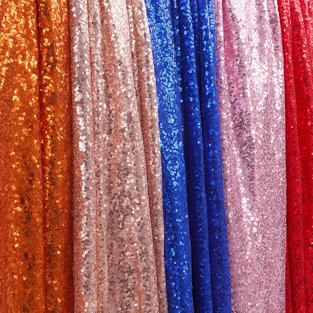 

3mm Iridescent Sequins Fabric Lace Mesh for DIY Crafts Sequin Embroidered Textile for Wedding Backdrop Party Decoration
