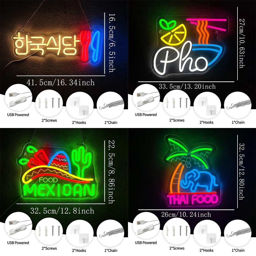 Restaurant Business Led Neon Signs, Noodle Food Business Signs, Restaurant Ramen Restaurant Store Kitchen Decor, Easy To Hang.