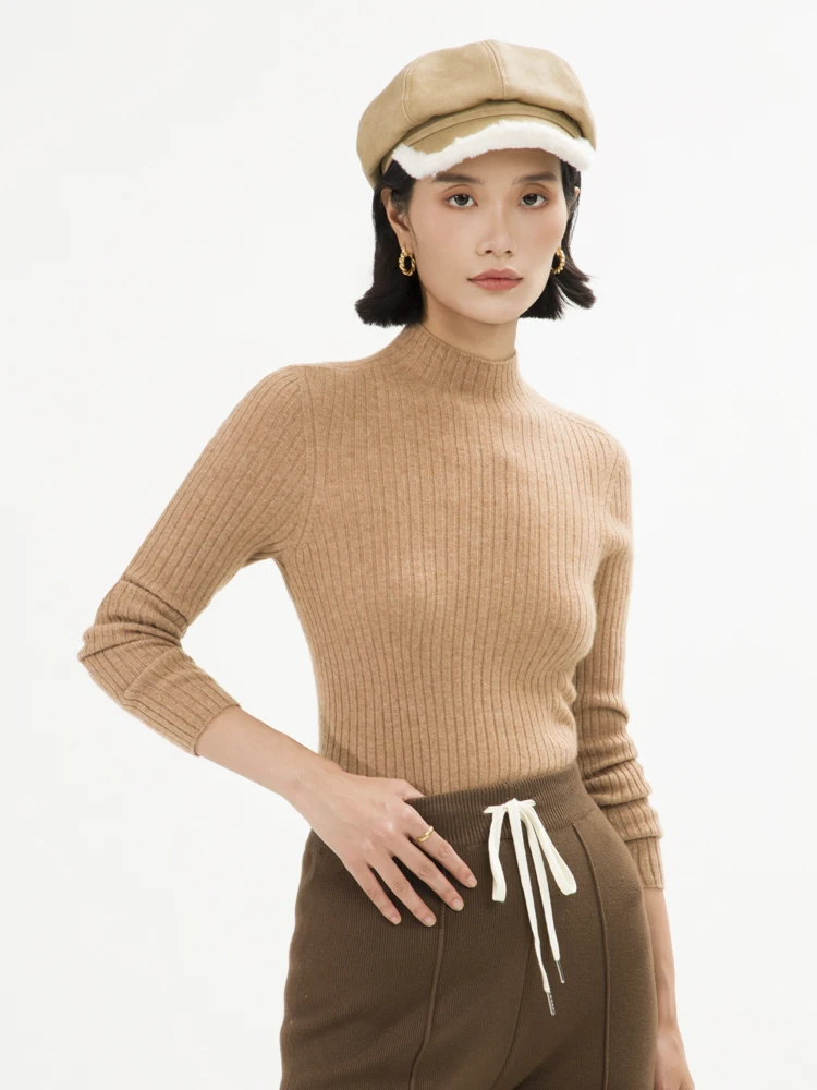 เสื้อสเวตเตอร์แคชเมียร์สำหรับผู้หญิง คอเต่า ลายทาง ดีไซน์หรูหรา ทรงเข้ารูป ผ้าถักลายแจ็คการ์ดไร้รอยต่อ ผลิตจากแคชเมียร์แท้ 100% สำหรับฤดูใบไม้ร่วงและฤดูหนาว