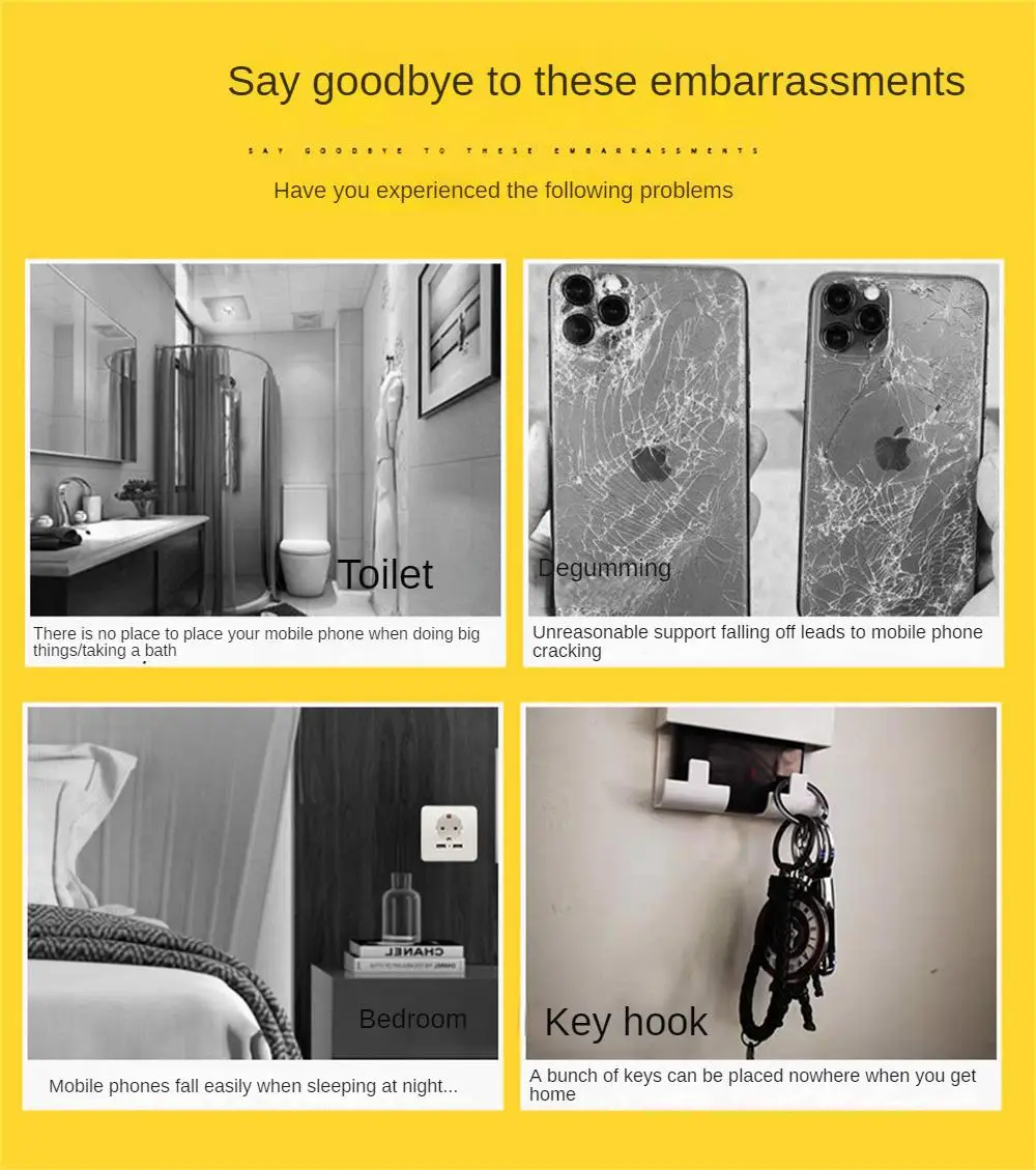 Wall Mount Charger Haak Telefoon Houder Muur Opknoping Kabel Organizer Stand Bracket Dock Geplakt Muur Telefoon Tablet Houder Levert