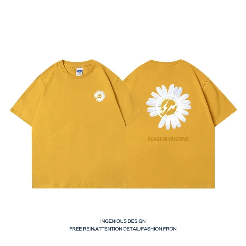 2025 Summer New Trendy Brand GDT-shirt Men's Summer High-quality Ins Creative Cotton Half-sleeve Loose Couple T-shirt