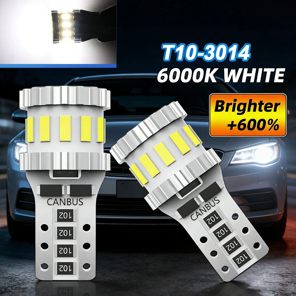 2/4PCS T10 W5W Small Lamps 3400LM Super Bright Clearance Lamps 6000K 360 Degree Lighting 12V Canbus Parking Light Car Accessorie