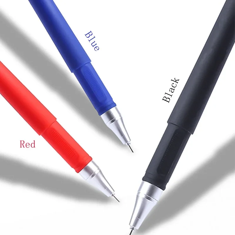 Juego de bolígrafos de Gel de 0,5mm, tubo de aguja completo, bolígrafos de Color negro, azul y rojo para escribir, papelería, prueba, suministros