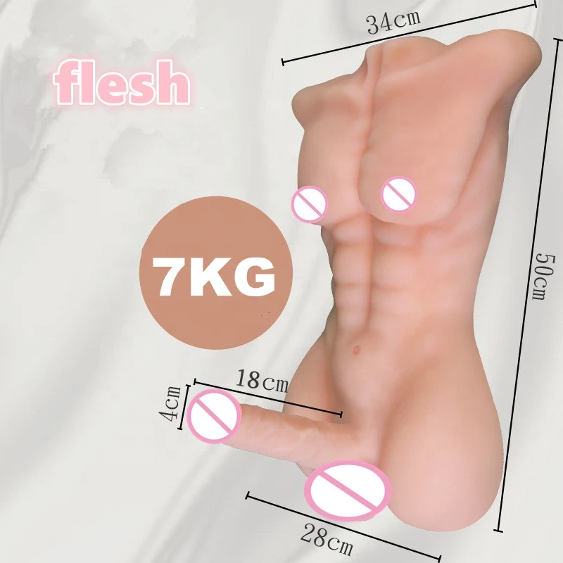 3D Torso Half Body Sex Doll Long Penis Dick Cock Female Vagina Realistic Big Dildo Male Masturbation Sex Toys For Women Men Gay