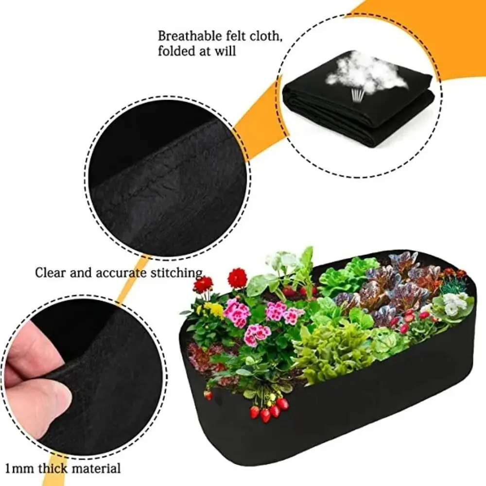 Multi-size Felt Garden Planting Bag with Handles High Quality Rectangle Grow Bag Planting Nursery Pot Planting Container
