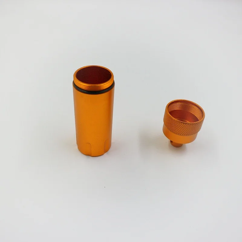 휴대용 방수 캡슐 도장 병, 알루미늄 합금 야외 생존 알약 상자, 전술 펜 포함 EDC 밀폐 용기 용기