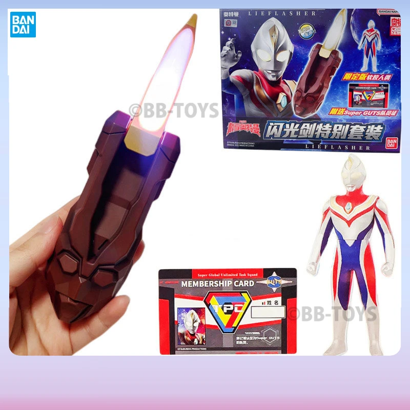 

In Stock Bandai Original Ultraman Dyna Classic Shaper Cards Flash Sword and Sound Anime Action Figures Toys Boys Girls Kids Gift