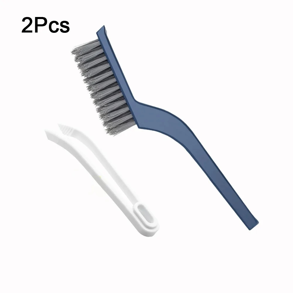

2Pcs Multifunctional 2-in-1 Crevice Cleaning Brush Plastic with Hair Clip Gap Cleaning Brush Hard Bristle Floor Seam Brush Floor