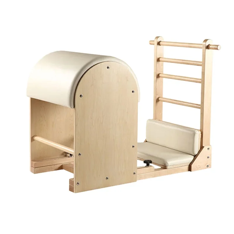 بيلاتيس سلم برميل قابل للتعديل اليوغا بيلاتيس ممارسة سلم برميل للمنزل تمتد قاعدة خشبية مع منصة مبطنة