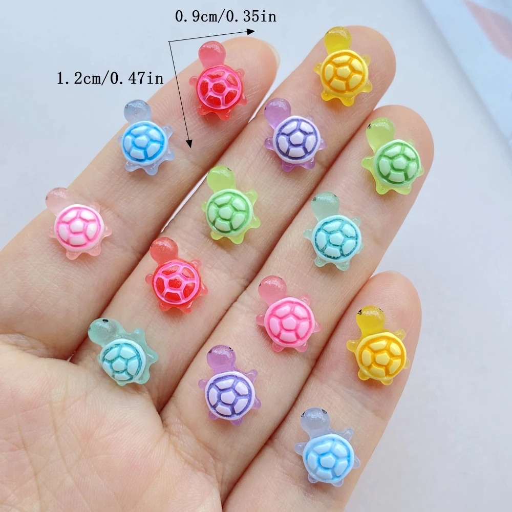 30 Pcs Cute Mini Colorful Turtle Flat Back Resin Cabochons Scrapbooking DIY Jewelry Hairpin Craft Decoration Accessorie