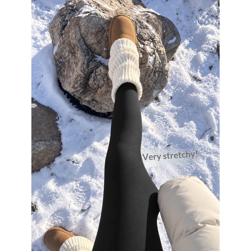 Women 2026 New Fleece Lined Shark Leggings Autumn Winter Thick Warm Cotton Yoga Tight Trousers Outer Wear Pants