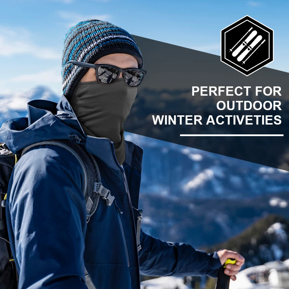 Men Scarf Winter Windproof Warmer Half Face Mask Cover Hanging Ear Bandana Thermal Fleece Scarves Cold Weather Ski Neck Gaiter