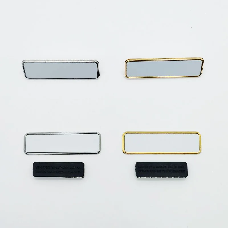 Thermal Sublimation Blank Metal Name Plate Heat Transfer Zinc Alloy Brooch Name Plate Working Plate Aluminum Sheet For Print