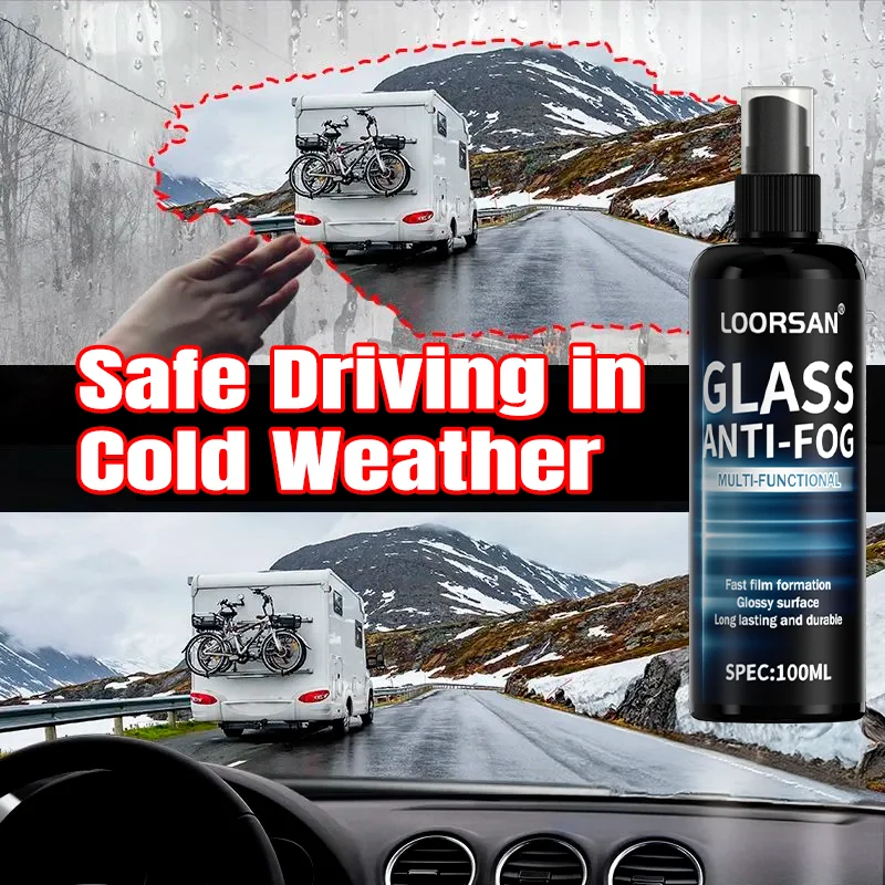 بخاخ زجاجي مضاد للضباب سعة 100 مل - مساعد في القيادة في الطقس البارد، يضمن رؤية واضحة، والسلامة على الطرق المبللة، وصيغة سريعة الجفاف #1