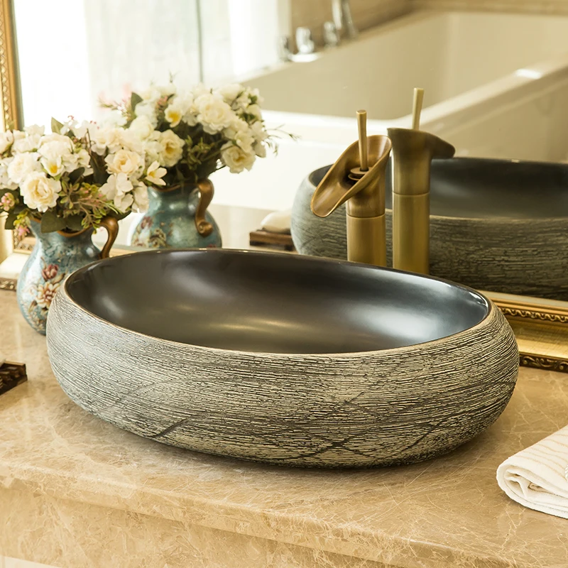 

Ceramic large washbasin bathroom art basin