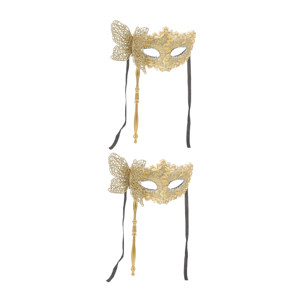 

2 Pcs Mask Festive Decorative Masks Make up Female Couple for Masquerade Party Plastic