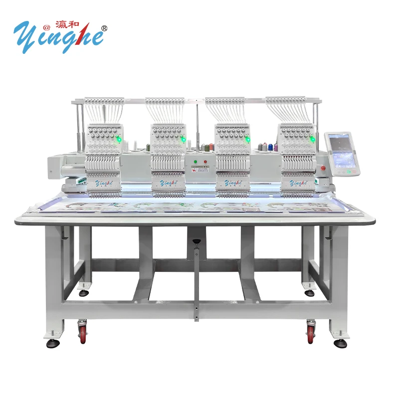 Multipurpose 1204 Embroidery Machine 12 Needles 4 Heads For Cap T Shirt Jeans Socks Flat Sheet Embroidery Work