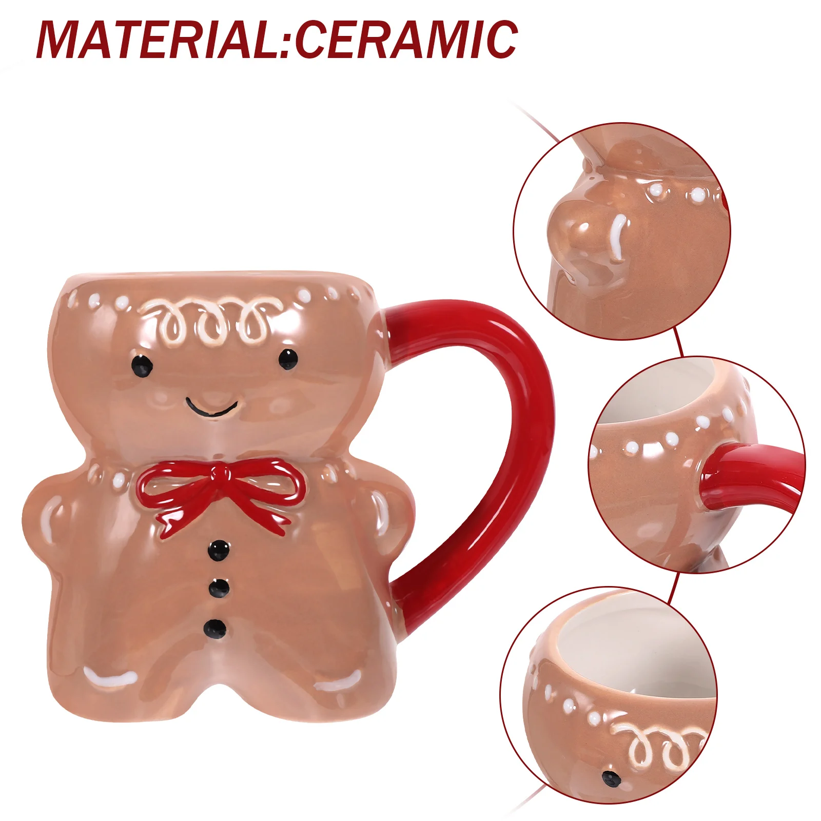 Gingerbread Man Cup Tea Mug Christmas Suit for Men Set Lovely Breakfast Ceramics Water Dad Biscuits